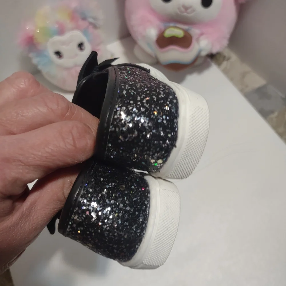 Kids Glitter Bow Sneakers